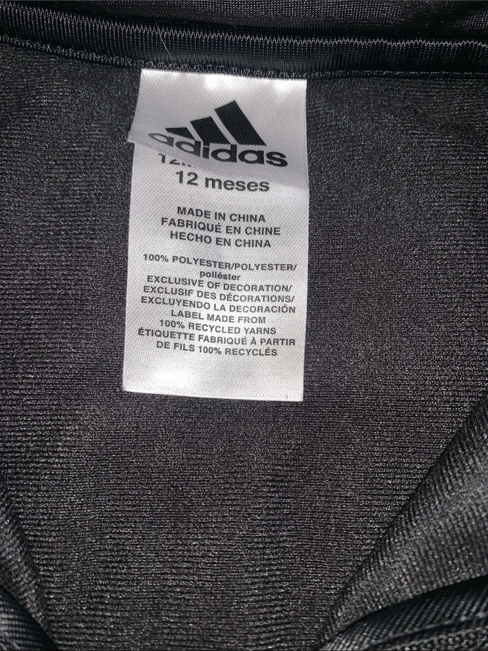 Adidas Black Green Zip-Up Jacket 12M Boys EUC
